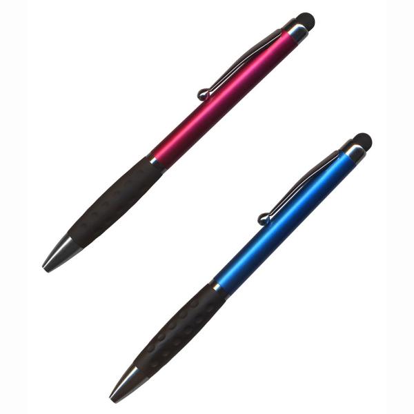 ナカトシ産業 タッチペン付油性ボールペン0.5芯黒 10入 (メタリックピンク・メタリックブルー各5...