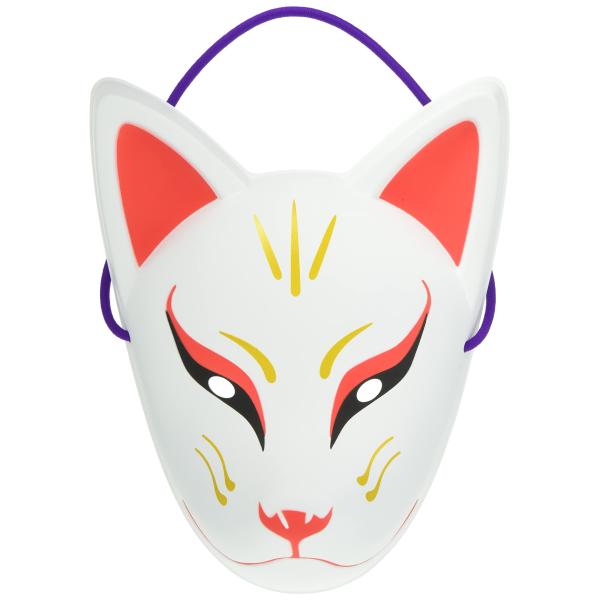 Party City 民芸お面 天狐 白 赤