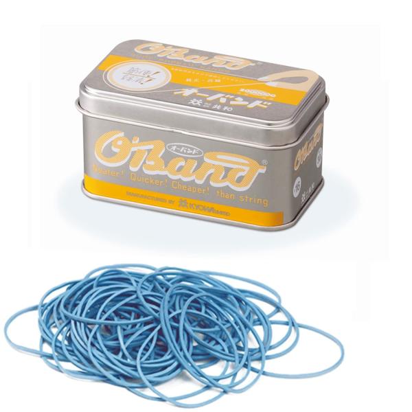 輪ゴム オーバンド シルバー缶 30g #16 ライトブルー GG-040-LB 共和 少量 青 水...