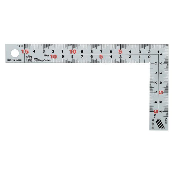 新潟精機 SK 日本製 シルバー曲尺 銀龍 快段目盛 厚手広巾 15cm MT-15KD