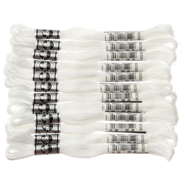 DMC アブローダー 刺繍糸 30番 長さ40ｍ 12束入 #B5200 ホワイト系 DMC1073...