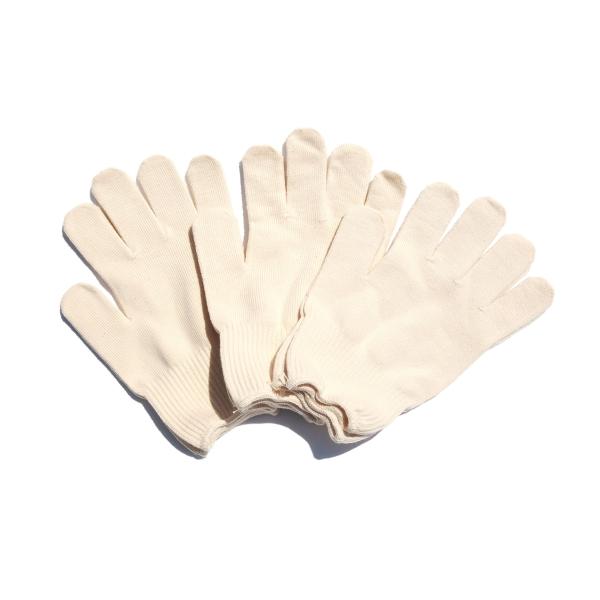 軍手工房 紳士用 薄手で編み目が細かい快適綿作業軍手 生成 13ゲージ 約760デニール メンテナン...