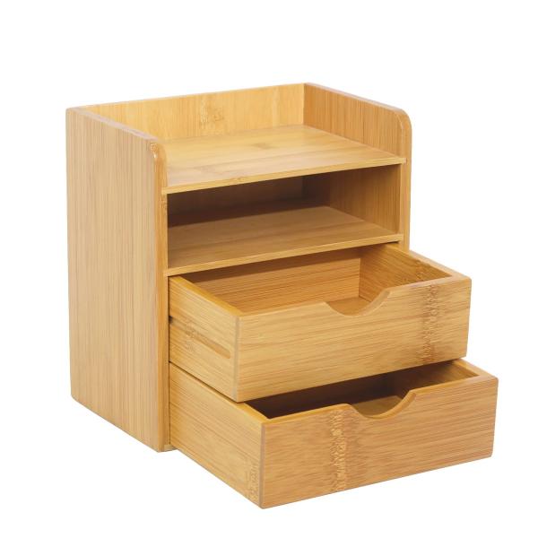 HTB 竹製 デスクオーガナイザー デスク 小物収納ボックス 卓上 文房具 ペン立て オフェス用品 ...