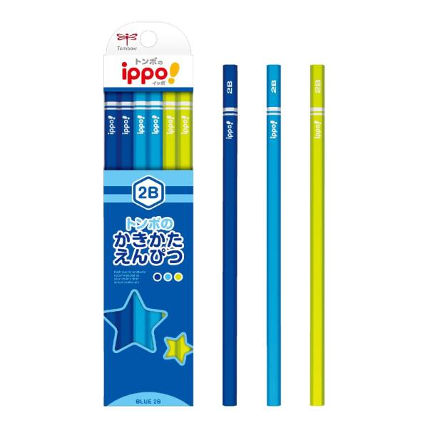 トンボ(Tombow) 鉛筆 ippo! かきかたえんぴつ 2B プレーン Blue KB-KPM0...