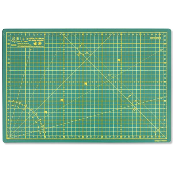 Elan カッターマット 手芸用品 両面仕様 A3 44 x 30cm 緑 カッティングマット 家庭...