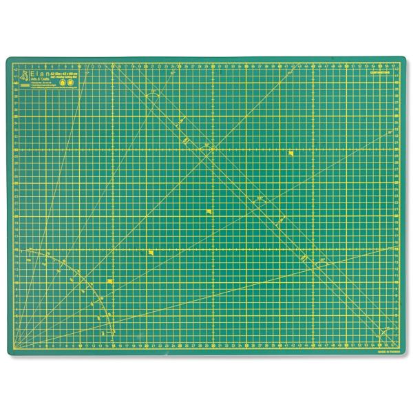 Elan カッターマット 手芸用品 両面仕様 A2 60 x 45cm 緑 カッティングマット 家庭...
