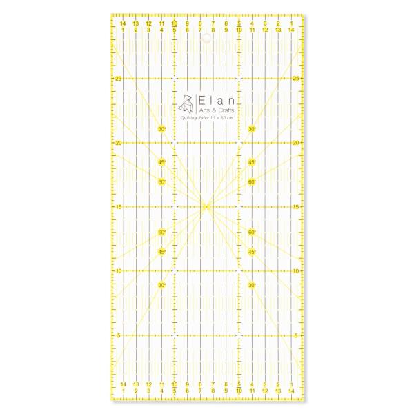 Elan 多機能定規 ものさし ミシンキルト 手芸用品 30*15cmカッターマットと併用おすすめ ...