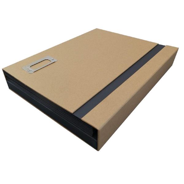 アイ・エス ドキュメントケース A4サイズ 8ポケット+小物入 クラフト色 紙製 ISSB-02