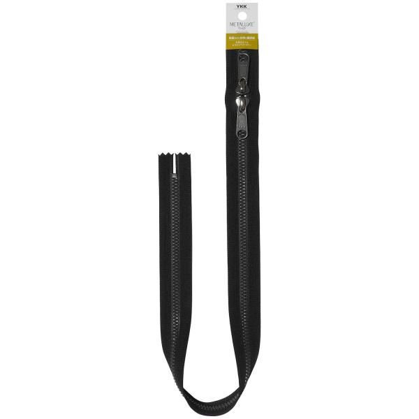 YKK メタルックスタフ ファスナー アンティックシルバー 60cm両開き #580 黒 5VMTA...