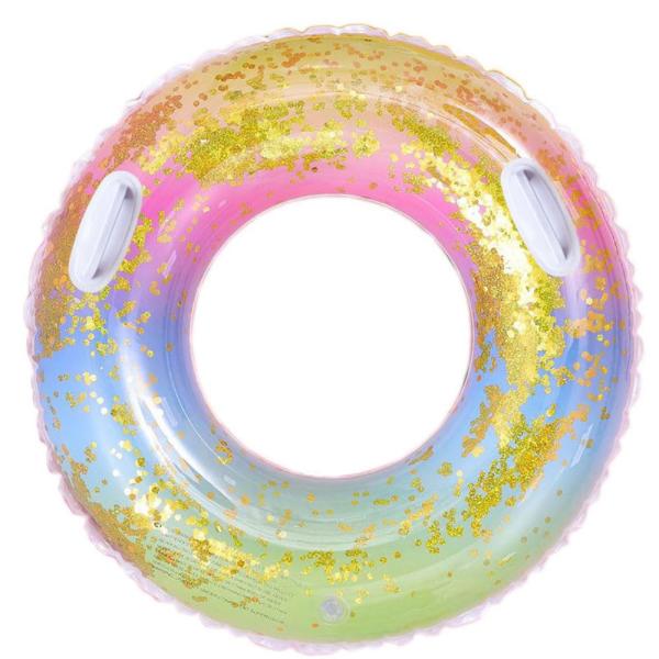 浮き輪 子供 浮輪 スイミング 浮具 かわいい レインボー フロート 取手付 空気入れ おしゃれ 大...