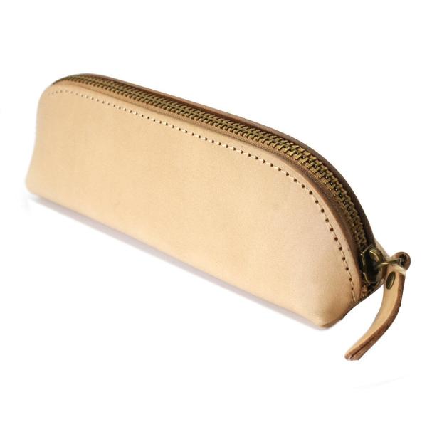 ペンケース 本革 15本 チャック 柔らかい革 縫製 スリム 筆箱 軽い 栃木レザー 大容量 おしゃ...