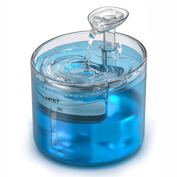 NPET ペット自動給水器 WF100 蛇口式 1.6Ｌ 猫/中小犬用 節電 省エネルギー(ブルー（...