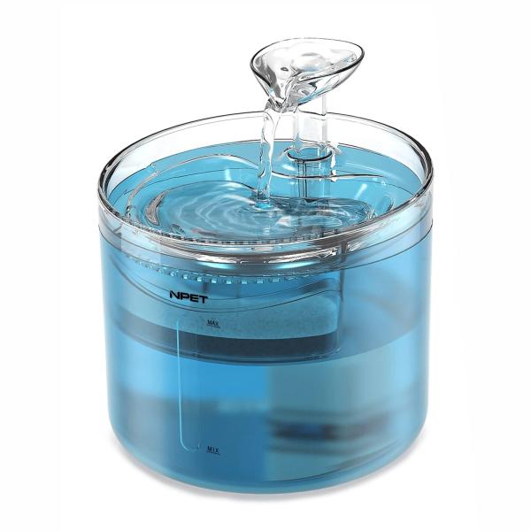 NPET ペット自動給水器 WF100 蛇口式 1.6Ｌ 猫/中小犬用 節電 省エネルギー(ブルー（...