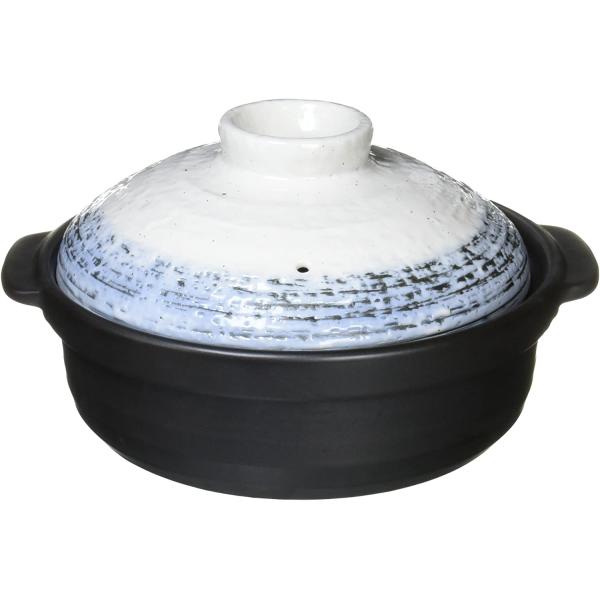 エールネット(Ale-net) 石目なごり雪 土鍋 9号 IH対応 3-4人用 深鍋 鍋 直火可 美...