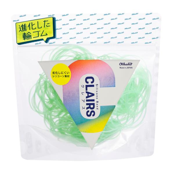 劣化しにくい輪ゴム オーバンド シリコーンバンド #16 〈 50g透明袋 〉 ライトグリーン 緑 ...