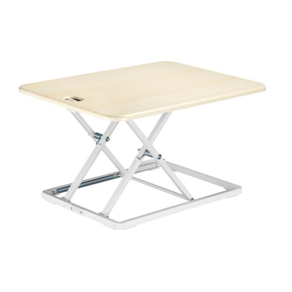 DMM.make 卓上昇降デスク シングル670メープル 6段階調整 バネ式 机に置くだけ スタンデ...