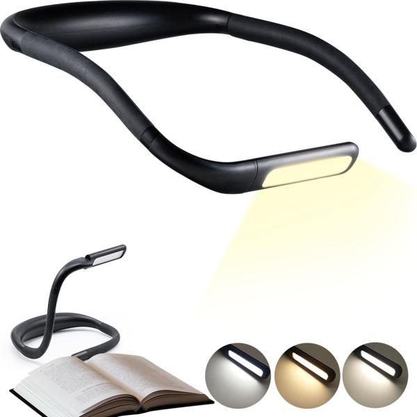 イーサプライ ネックライト LED 読書灯 首掛け USB充電式 防水IPX4 明るさ無段階 色温度...