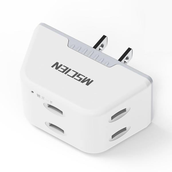 コンセントタップ エムサインMscien 電源タップ コンセント 3口 たこあしコンセント 雷ガード...