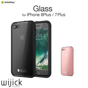 SwitchEasy Glass iPhone8 Plus iPhone7 Plus ケース クリア ガラス ハード 強化ガラス アルミ ブランド カバー ジャケット フィルム付