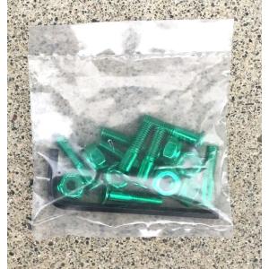 ブライトグリーン 7/8インチ 6角(レンチ付き) カラーナットセット スケボー スケートボード ハードウェア ネジ