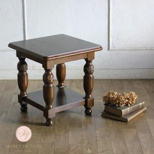 イタリア ネストテーブル 3個 テーブル 花台 茶 象嵌 猫脚 完成品