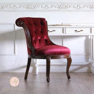 ポスチャーサポートチェア　花柄ベルベット椅子 赤 ポスチャーサポートチェア | おもてなしセレクション（OMOTENASHI