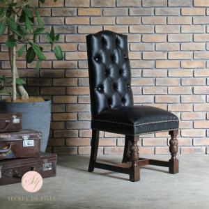 ロココ ダイニングチェア アンティーク 姫系 猫足 シングル ホワイトPU