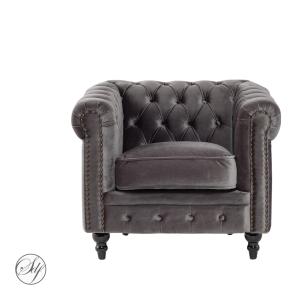 チェスターフィールドソファ 姫系 ソファー 可愛い ひとりがけ ホテルライク ヴィンセント 1人掛け　レッド ベルベット vc1f279k リプロ C 83*78*69