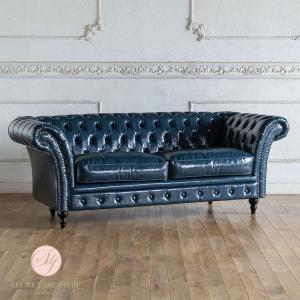 受注生産商品】チェスターフィールド コーナーソファ アンティーク L字