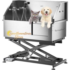 ドッグバス 業務用 電動リフト ステンレス製 ペット犬用入浴ステーション 犬 お風呂 大型 ペットバス 犬用 猫用 浴槽 ペット 小型犬 中型犬 大容量