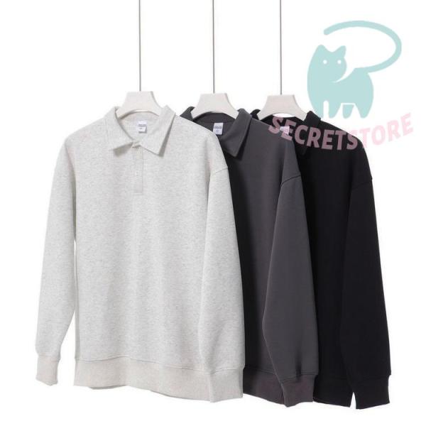 ポロシャツ メンズ 長袖 polo トップス 長袖ポロ 春服 無地 コットン 30代 40代 50代...
