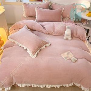 掛け布団カバー シングル 冬 暖かい ふわふわ フリル フランネル ダブル 布団カバー あったか ファスナー もこもこ 洗える なめらか 寒さ対策 毛布タッチ