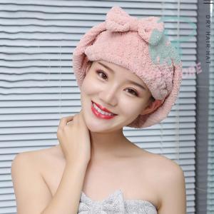 ヘアドライタオル 吸水 ヘアキャップ タオルキャップ ヘアバンド  蝶結び レディース   髪 吸水タオル 速乾タオル プール タオル帽子 温泉　お風呂上り｜secretstore