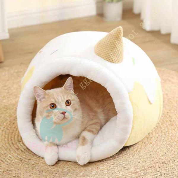 猫用ベッド 冬 キャットハウス 犬 猫 ペット ドーム型 ベッド 犬小屋 小動物用 ペット用寝袋 保...