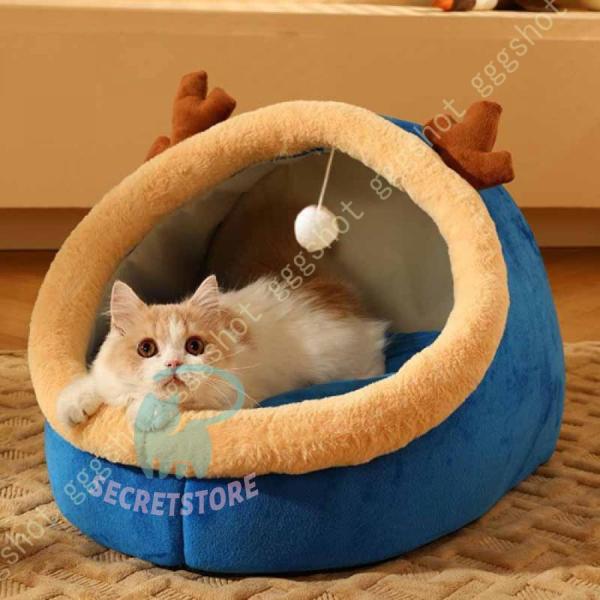 猫 ベッド 猫ハウス 冬 ドーム 小さめ 猫用ベッド ペットベッド 犬小屋 ドーム型 クッション ソ...
