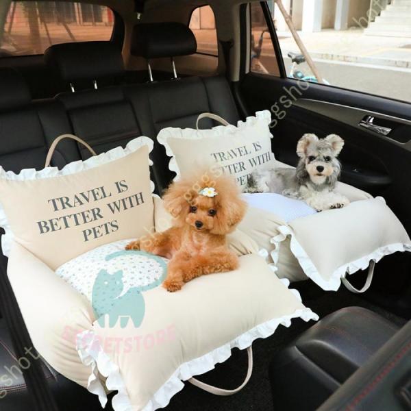 犬用 ドライブボックス 車用 ペット用 猫 犬 ベッド ドライブベッド 2Way 座席シート キャリ...