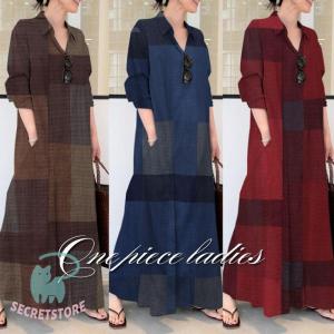 【美品】 ローレンラルフローレン ロングワンピース Vネック 長袖 ゆったり 美品】 ローレンラルフローレン ロングワンピース Vネック 長袖
