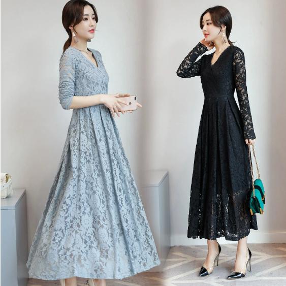 パーティードレス 20代 30代 40代 50代 結婚式 ワンピース 大きいサイズ 袖あり ロングワ...