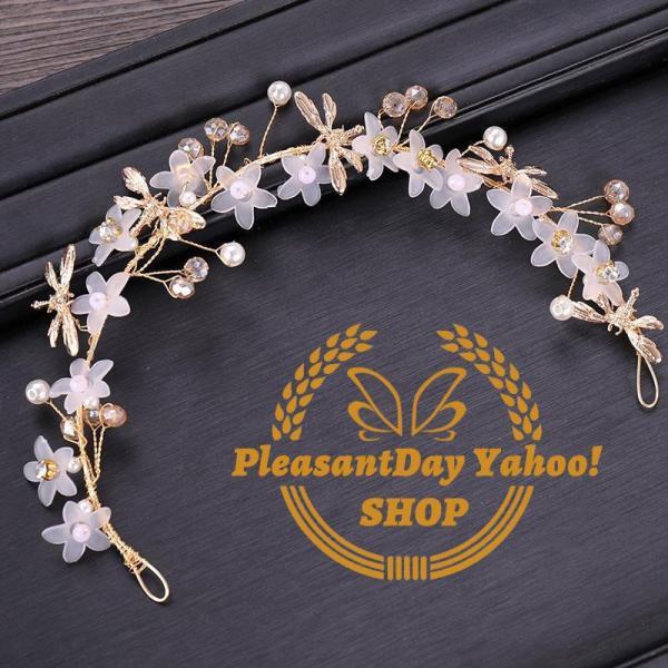 ウエディング ティアラ 桜 花 カチューシャ 安い 髪飾り ウェディング 結婚式 ヘッドドレス ブラ...