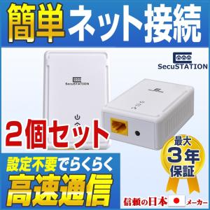【販売終了】PLCアダプター 高速インターネット 親機 子機 防犯ステーション 防犯カメラ 高速電力通信 200Mbps LAN