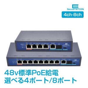 スイッチングハブ PoE給電対応 4/8ポート IEEE802.3af IEEE802.3at