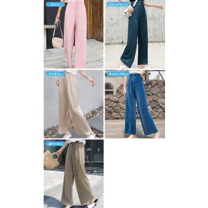 ワイドパンツ レディース 50代 ガウチョパン...の詳細画像2