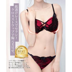ブラジャー ショーツセット 大きいサイズ 脇高...の詳細画像2