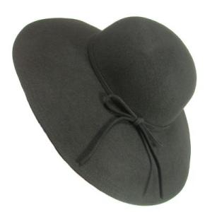 つば広帽子つば大女優帽ウールハット冬もつば広ハットでエレガントに！ブラックＬＡＳｅｄｕｃｅ