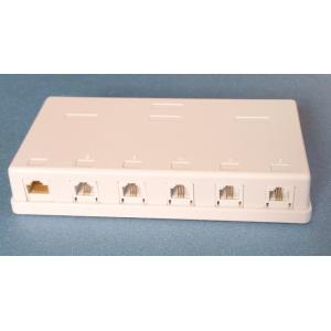 ６回路 電話LAN 集合ローゼット６極４芯 RJ11X5  RJ45Cat.5eX1  組み立て式