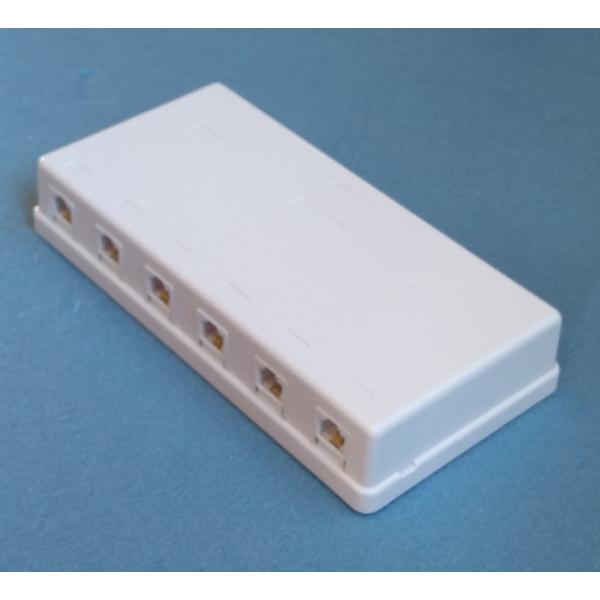 ６回路 電話用 集合ローゼット６極４芯 RJ11X6 組み立て式