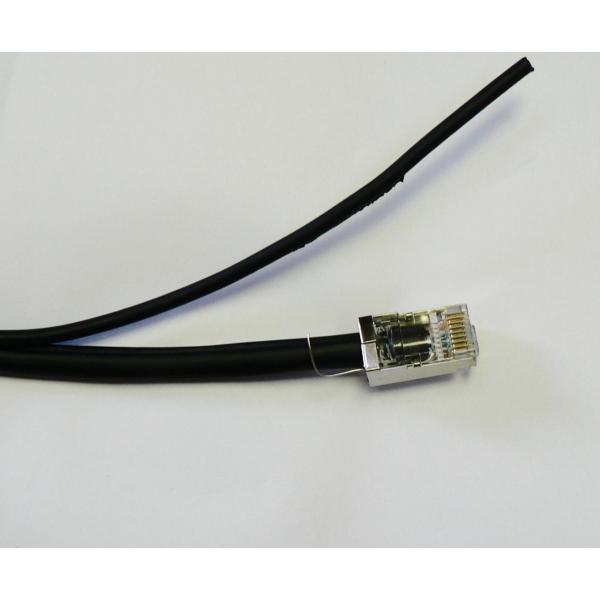 屋外用 LAN シールド ケーブル STP CAT.5E 支持線付き　50m 両端STPプラグ付