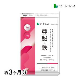 今だけ999円 栄養機能食品　亜鉛＆鉄 約3ヵ月分 1カプセルで亜鉛10mg