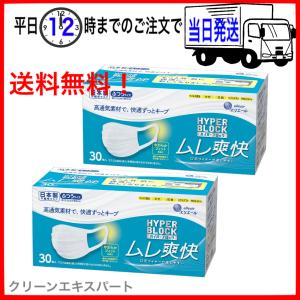 【2箱セット】エリエール ハイパーブロックマスク ムレ爽快 ふつうサイズ 30枚入 大王製紙 ムレ爽快マスク