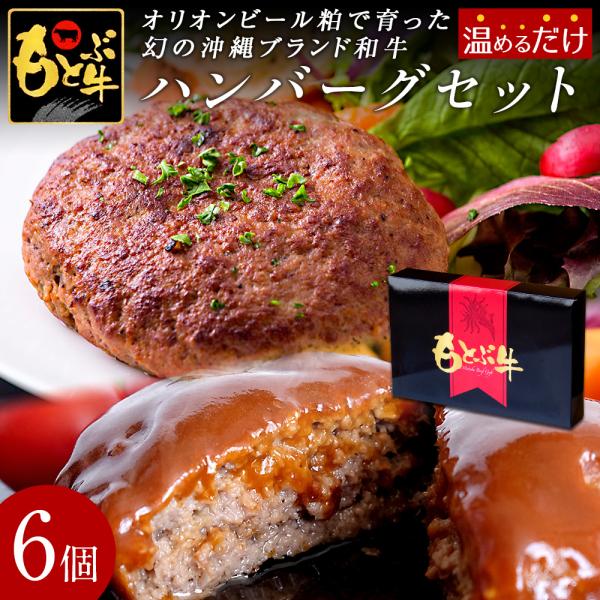 もとぶ牧場 もとぶ牛 ハンバーグセット（120g×6パック入） オリオンビール粕 黒毛和牛100％使...